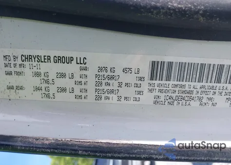 2012 Jeep Compass Latitude from USA, damaged, VIN 1C4NJDEB4CD541702